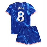 Fotbalové Dres Chelsea Enzo Fernandez #8 Dětské Domácí 2024-25 Krátký Rukáv (+ trenýrky)